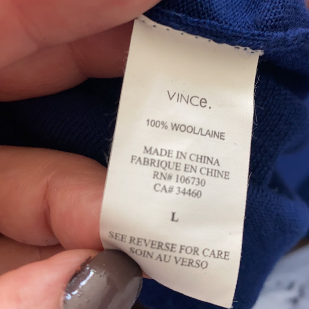 Vince Wool Crewneck Light Sweater Admiral Blue - Picture 7 of 7